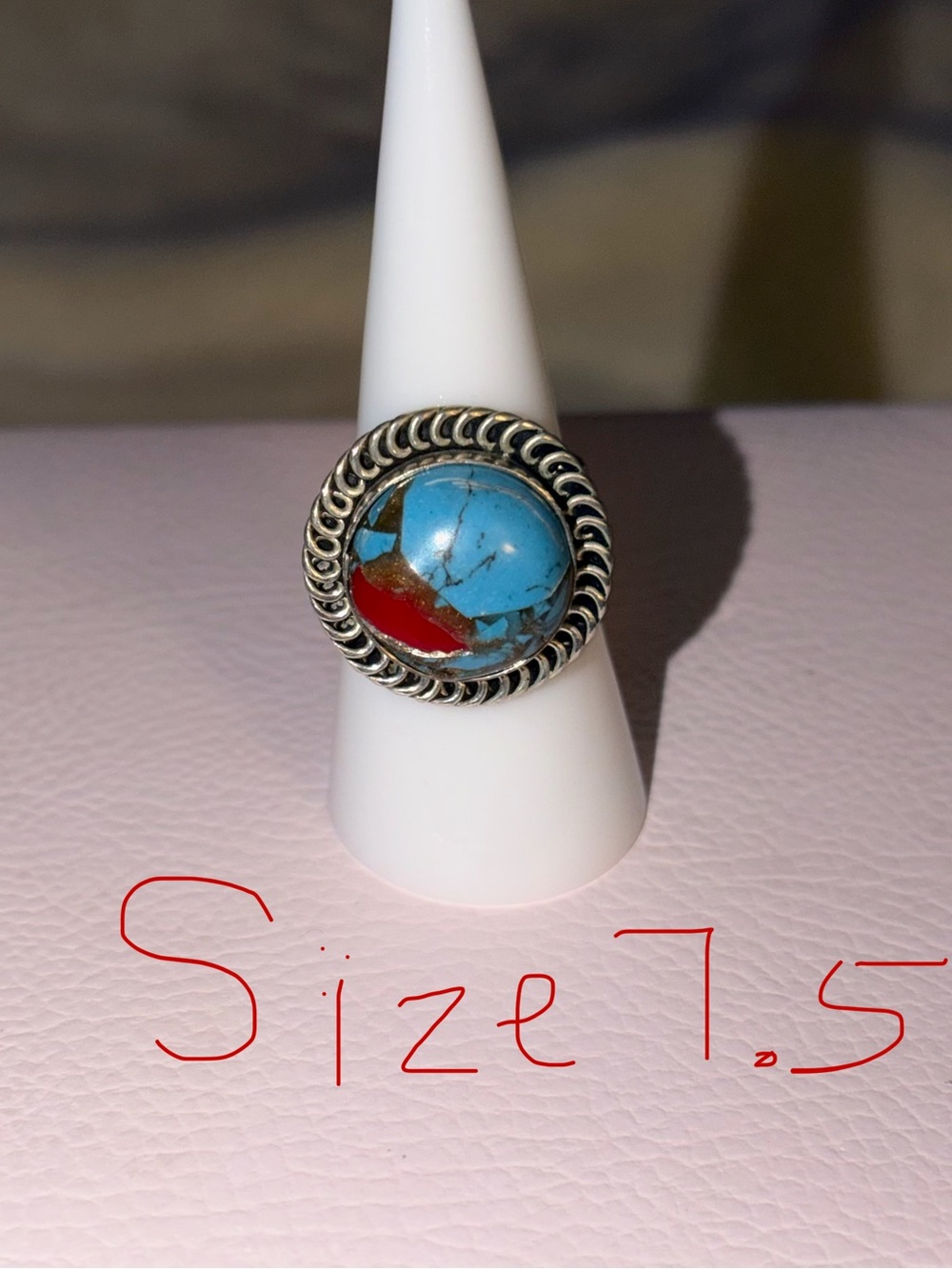 Turquoise Statement Ring Size 7.5